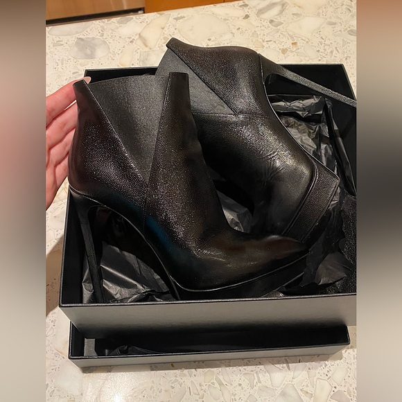 Saint Laurent Caviar Leather Black Ankle Boots 🖤 - Picture 1 of 7